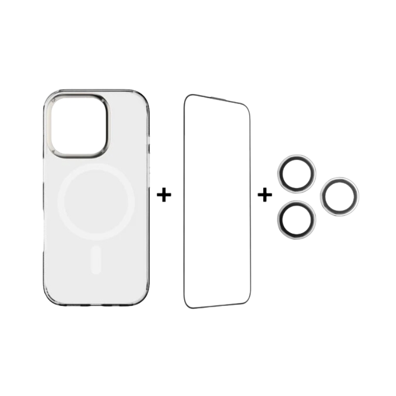 Momax Bundle Gift Set MX Case with 3D Screen Protector with Lens Protector iphone 16 Pro