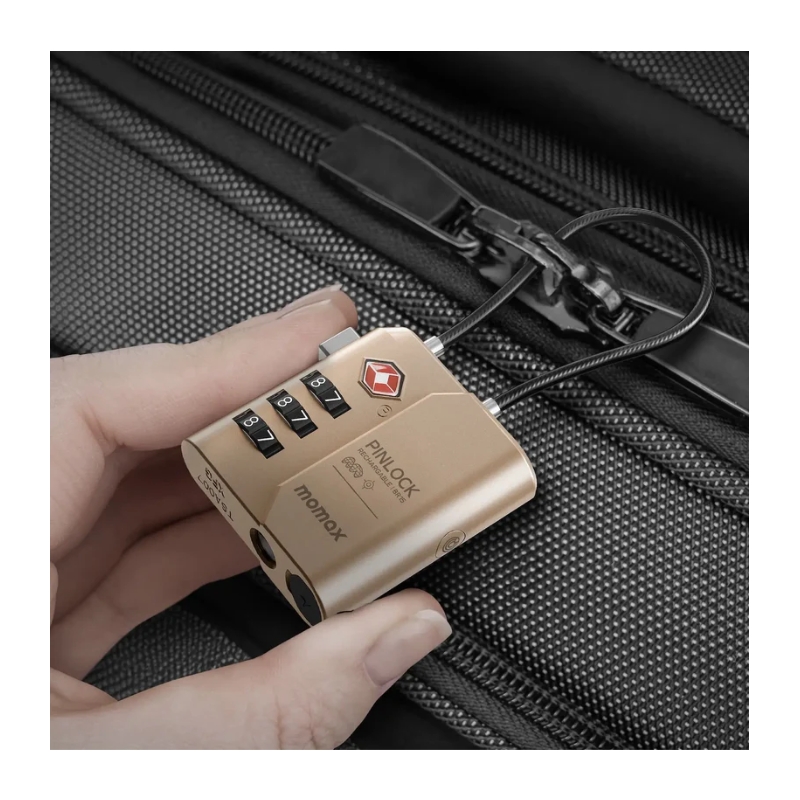 Momax PinLock TSA Find My Locator Lock (Desert Titanium)