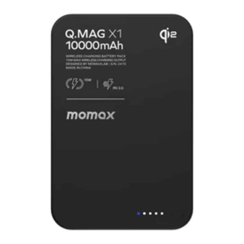 Momax Q.Mag X1 Qi2 Wireless Magnetic Power Bank, 10000mAh Capacity - 2nd Generation