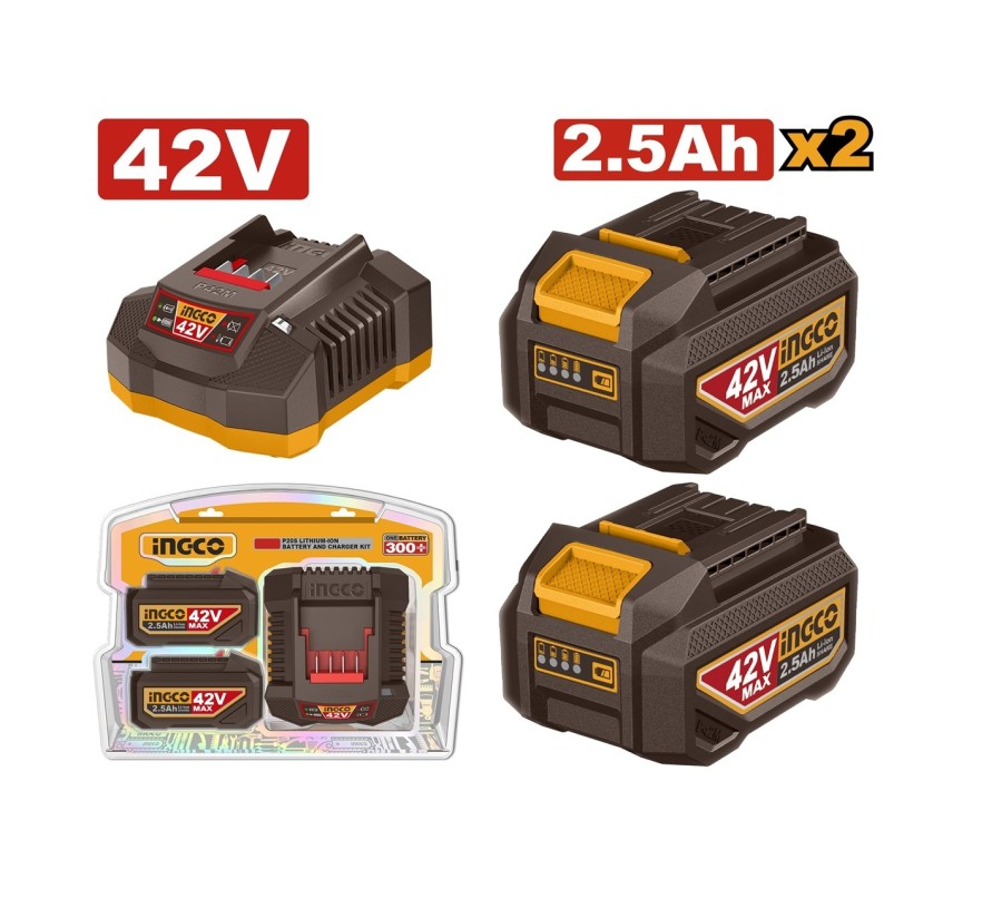 Ingco 42v 2x2.5ah+Charger Battery Kit