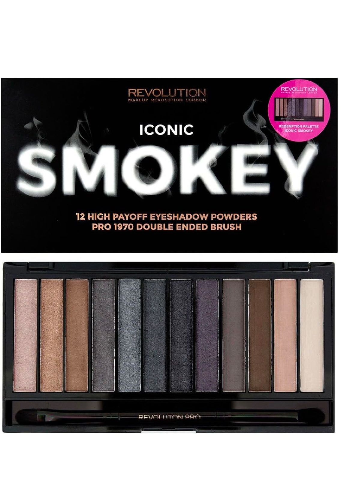 باليت ظلال العيون الدخانية الأيقونية من ريفوليوشن (12 لونًا)