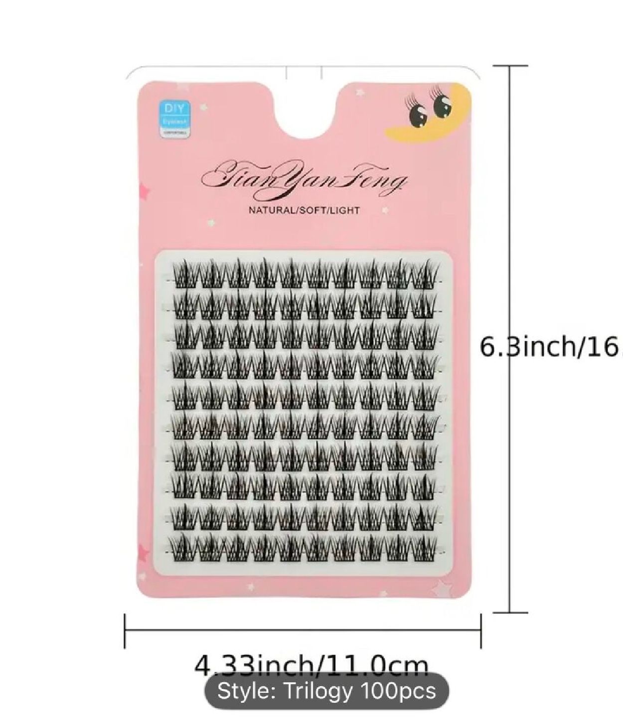 DIY Individual Cluster Lashes - Natural Soft Light (Trilogy Style, 100pcs)