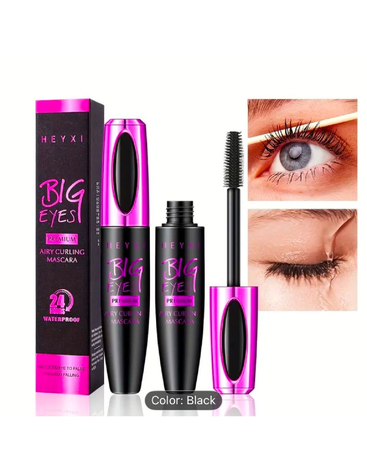 Heyxi Big Eyes Airy Curling Waterproof Mascara (Black)