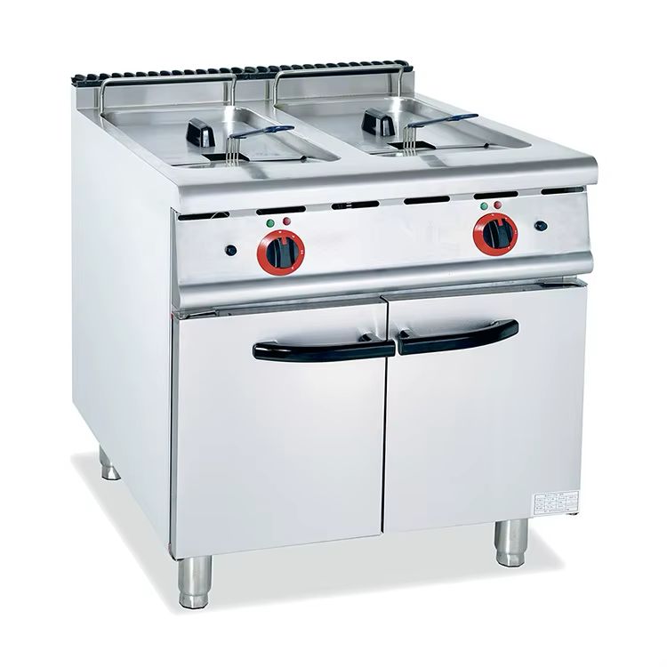 Commercial chicken deep fryer with Smart Dual-Basket Fryer Machine for Restaurant Kitchen