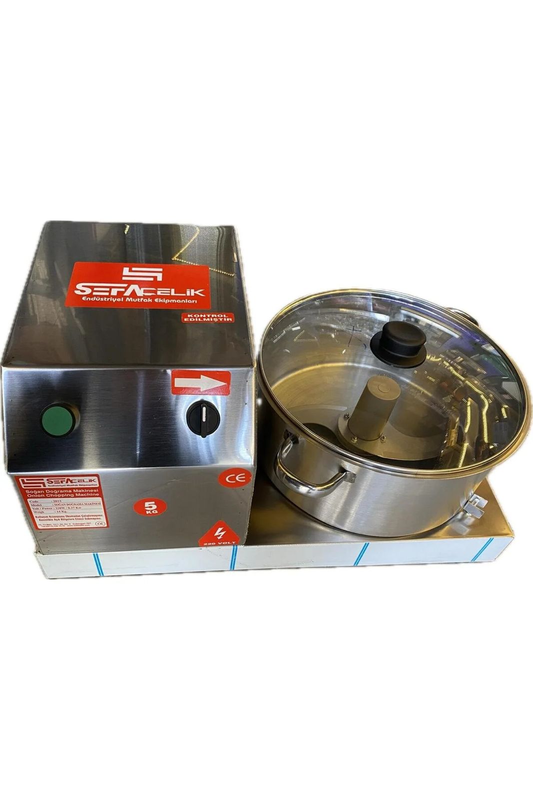 Sefa Celik 370 Watt Powerful Onion Chopping Machine, 5 kg Capacity, Chrome Stainless Steel.