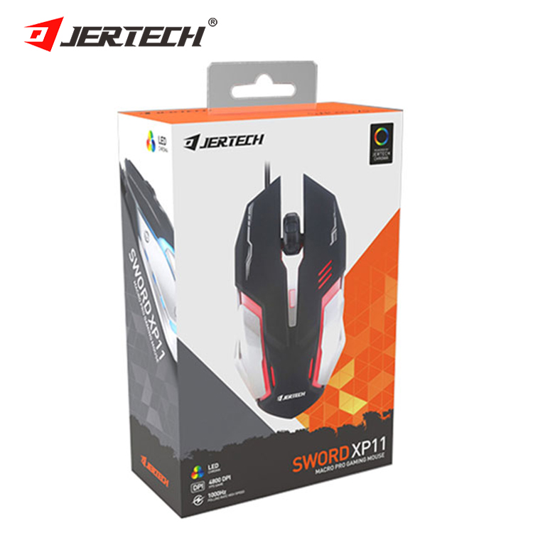 الماوس JERTECH XP11 بدقة 3200 نقطة في البوصة وإضاءة ملونة