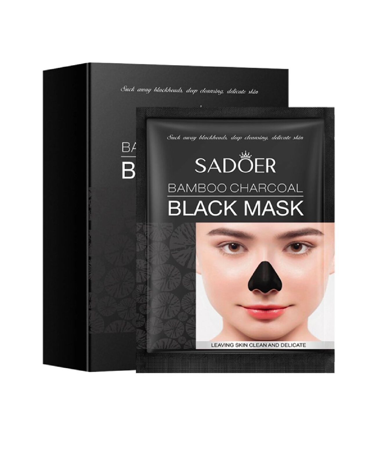 SADOER Bamboo Charcoal Black Mask - Box (10 Pieces)