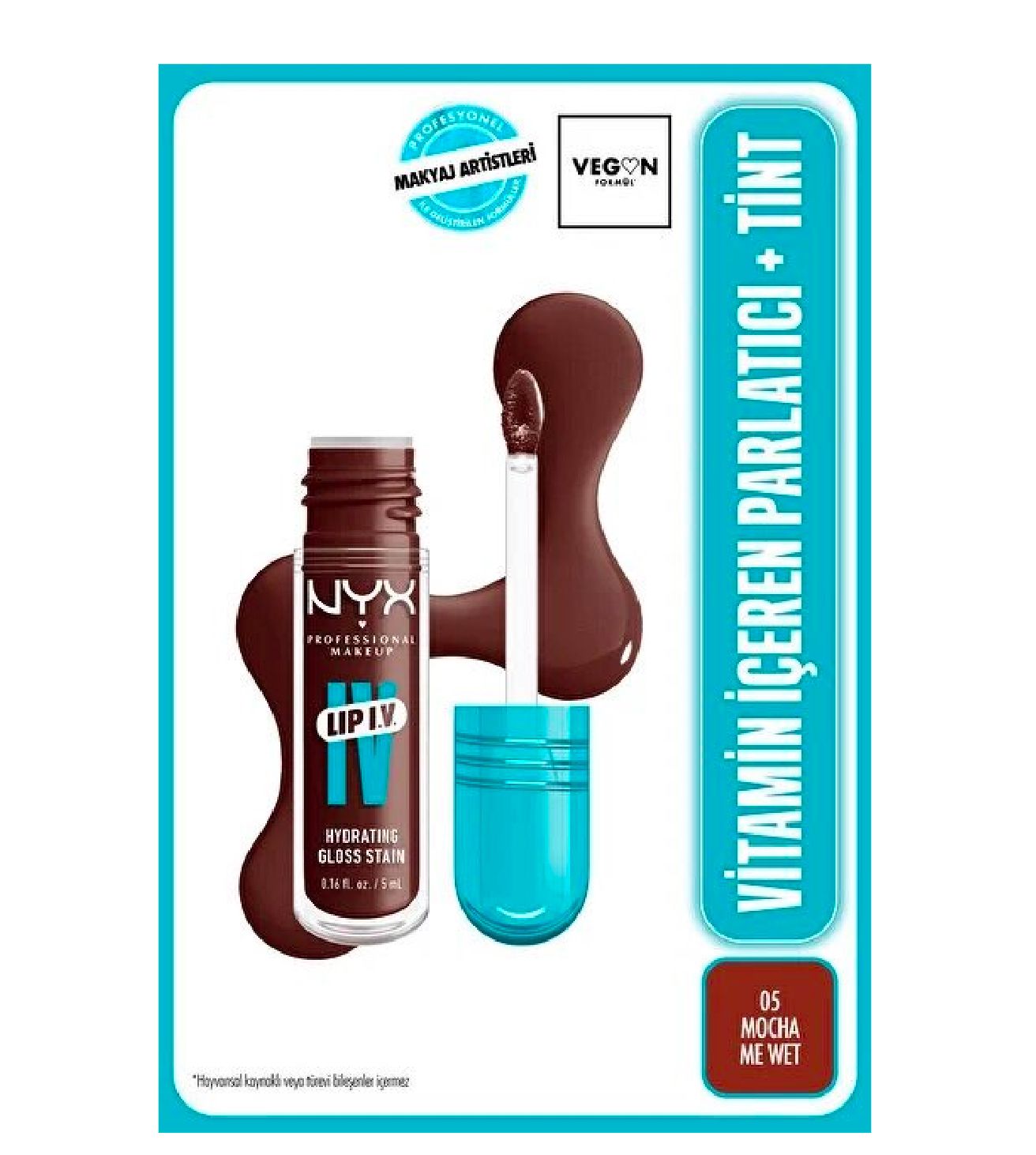 NYX Lip IV Hydrating Lip  Gloss Stain  Serum-05mocha me wet