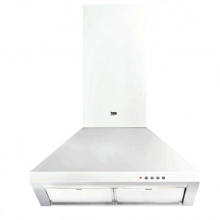 Beko CWB6441WN stainless steel pyramid-shaped extractor fan, 60 cm tall
