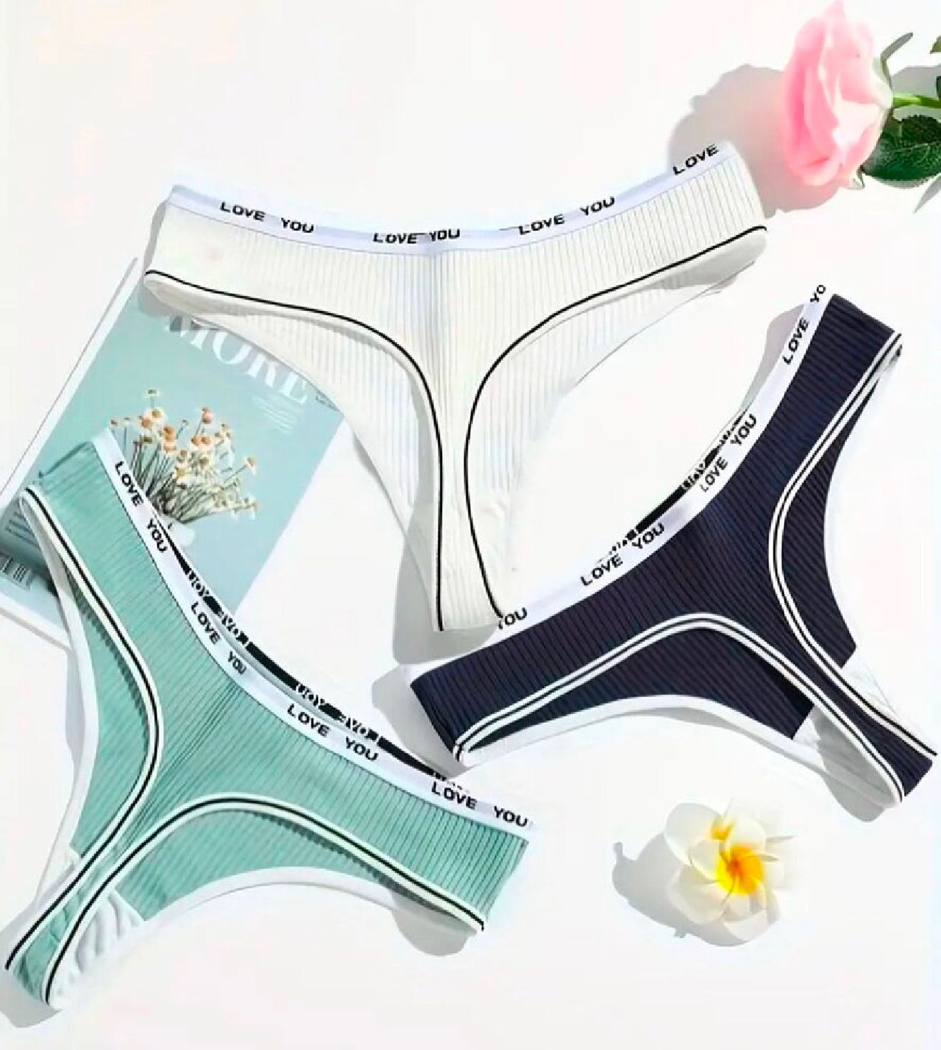 3-Pack Women's Thong Panties - European & American Style