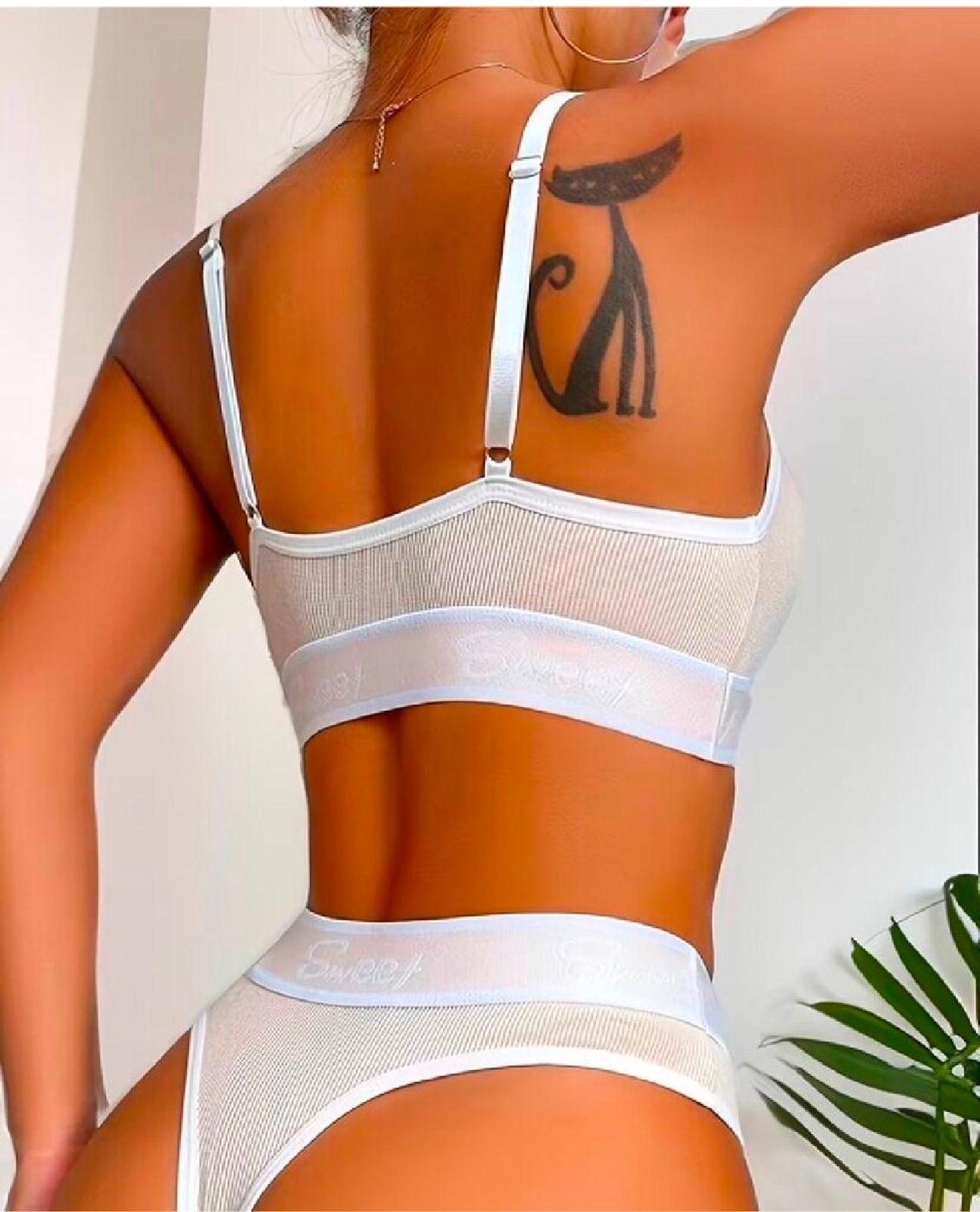 Women's Lace Triangle Cup Bra Set - Comfortable Cross-Border Style (Size S)