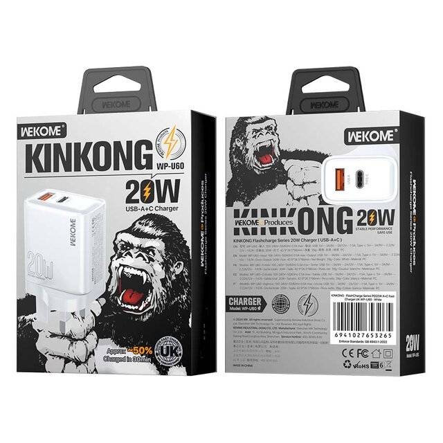 WEKOME WP-U60 20W Fast Charger (UK)