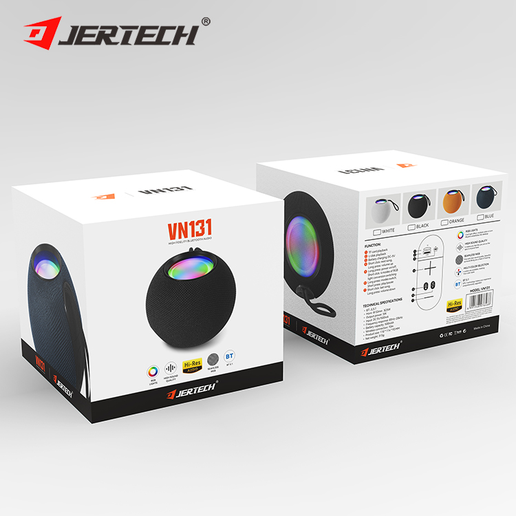 JERTECH New Circular Plays 8 Hours RGB Light Waterproof Blue Tooth Speakers