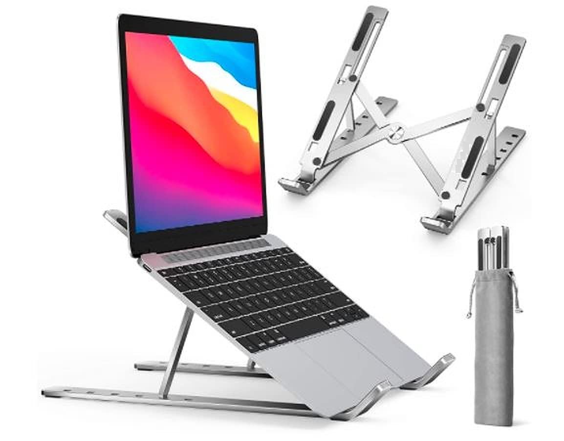 Adjustable Silver Aluminum Laptop Stand