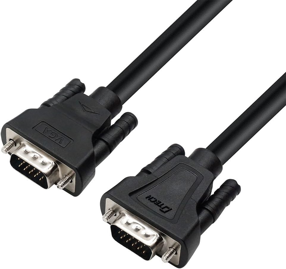 DTECH 15 Feet SVGA VGA Computer Monitor Cable Male to Male Cord 1080p High Resolution (5 Meter, Black)