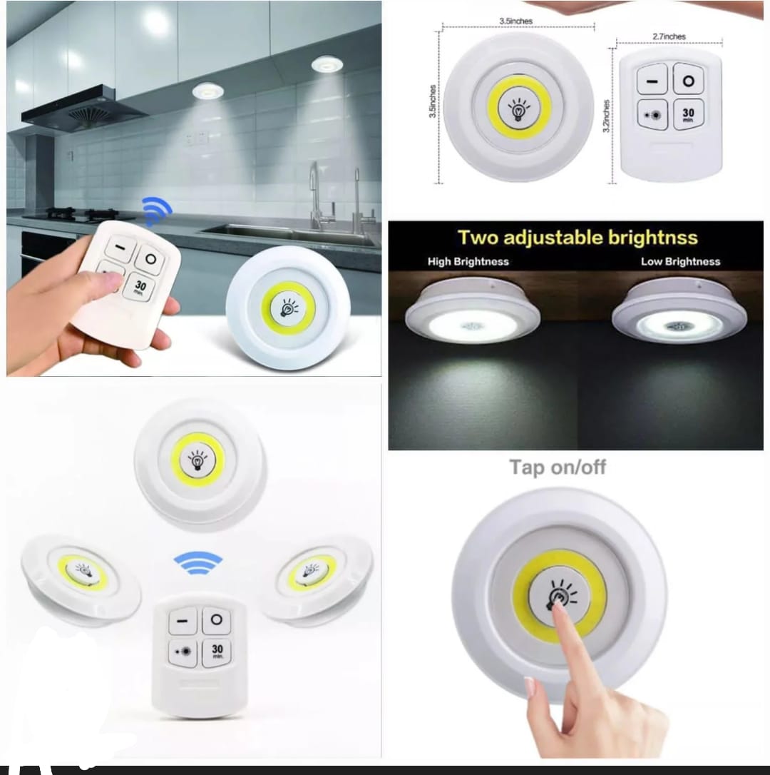 wireless LED puck lights with a remote control
