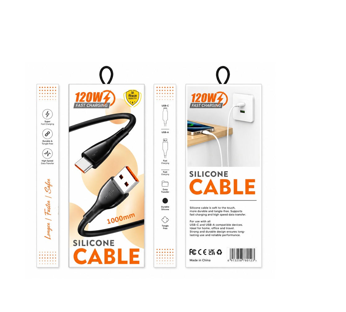 کێبڵی خێرا شەحنکردنەوەی سلیکۆنی بۆ جۆری-C .