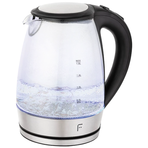 Fakir Ojo Glass Kettle - 1.8L Large Capacity - Black/Silver
