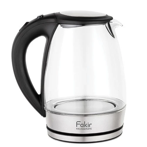 Fakir Ojo Glass Kettle - 1.8L Large Capacity - Black/Silver