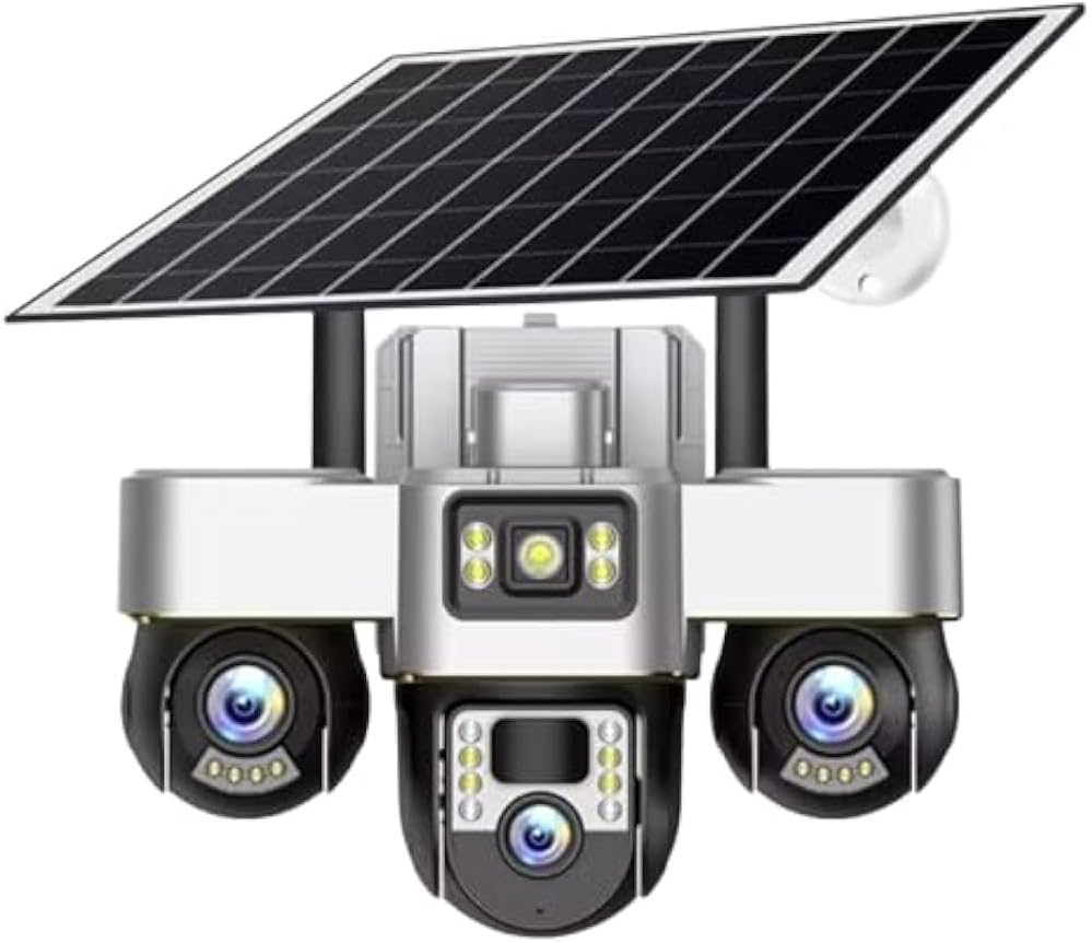 380 CCTV Pro 6MP 3 Lenses PTZ AI Solar Powered image 1