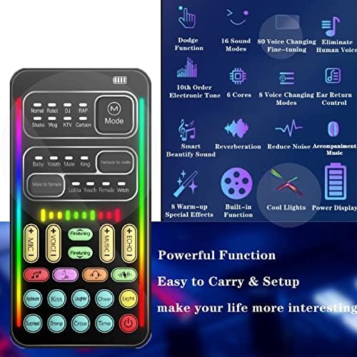 Voice Changer, Handheld Microphone Voice Changer Disguiser Modulator for XboxOne Switch Phone Computer PC Laptop, 8 Sound Effects image 1