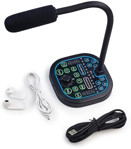 Voice Changer, Handheld Microphone Voice Changer Disguiser Modulator for XboxOne Switch Phone Computer PC Laptop, 8 Sound Effects color option
