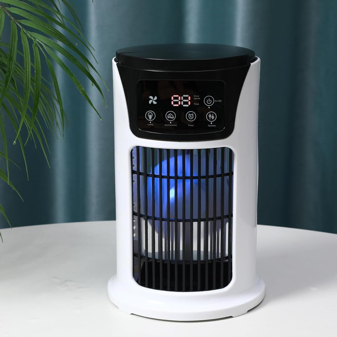 Portable Air Conditioner Humidifier Atmosphere Light Fan USB Cooler Air Conditioner, 3 In 1 Function color option