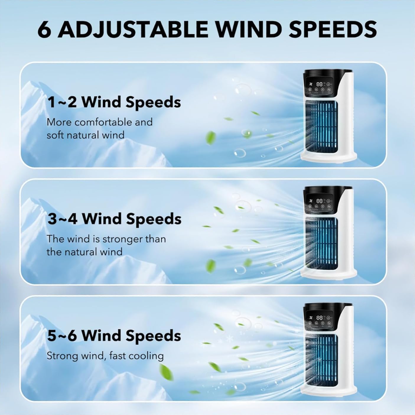Portable Air Conditioner Humidifier Atmosphere Light Fan USB Cooler Air Conditioner, 3 In 1 Function image 3