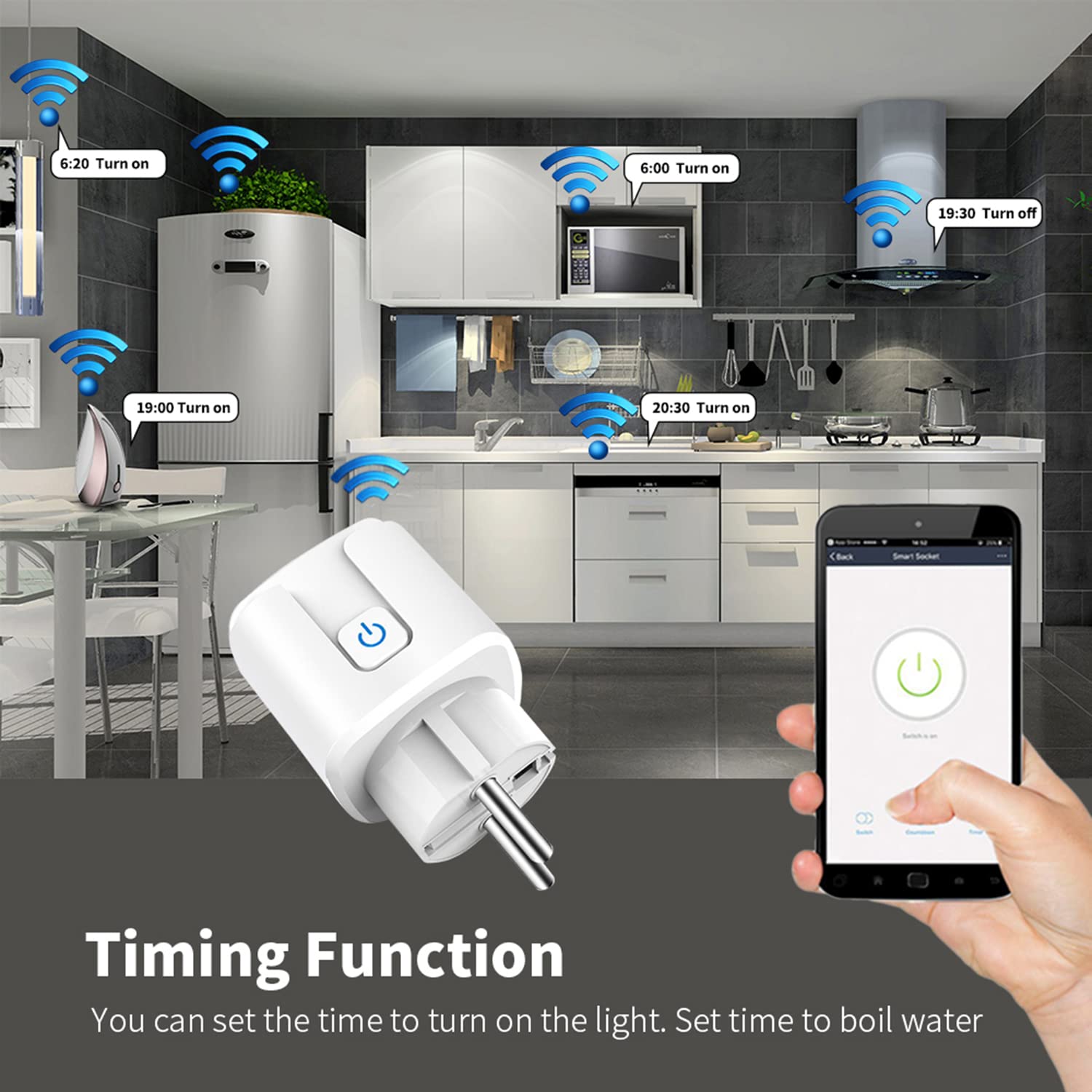 Smart Plug WiFi Socket: 10 A WiFi Socket with Timer and Countdown Function image 1