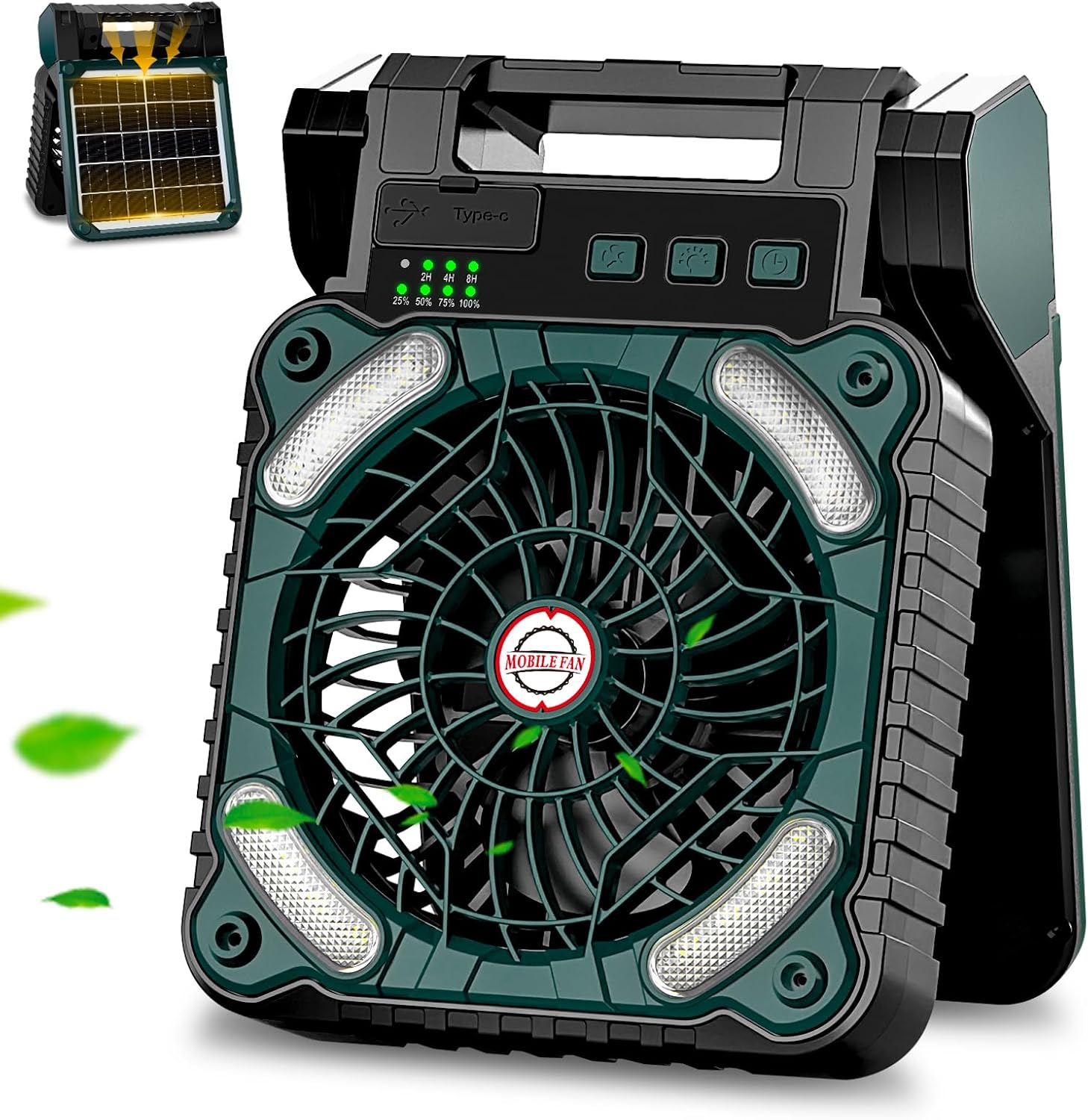Sendowtek Portable Camping Battery Fan with Solar Panel image 9