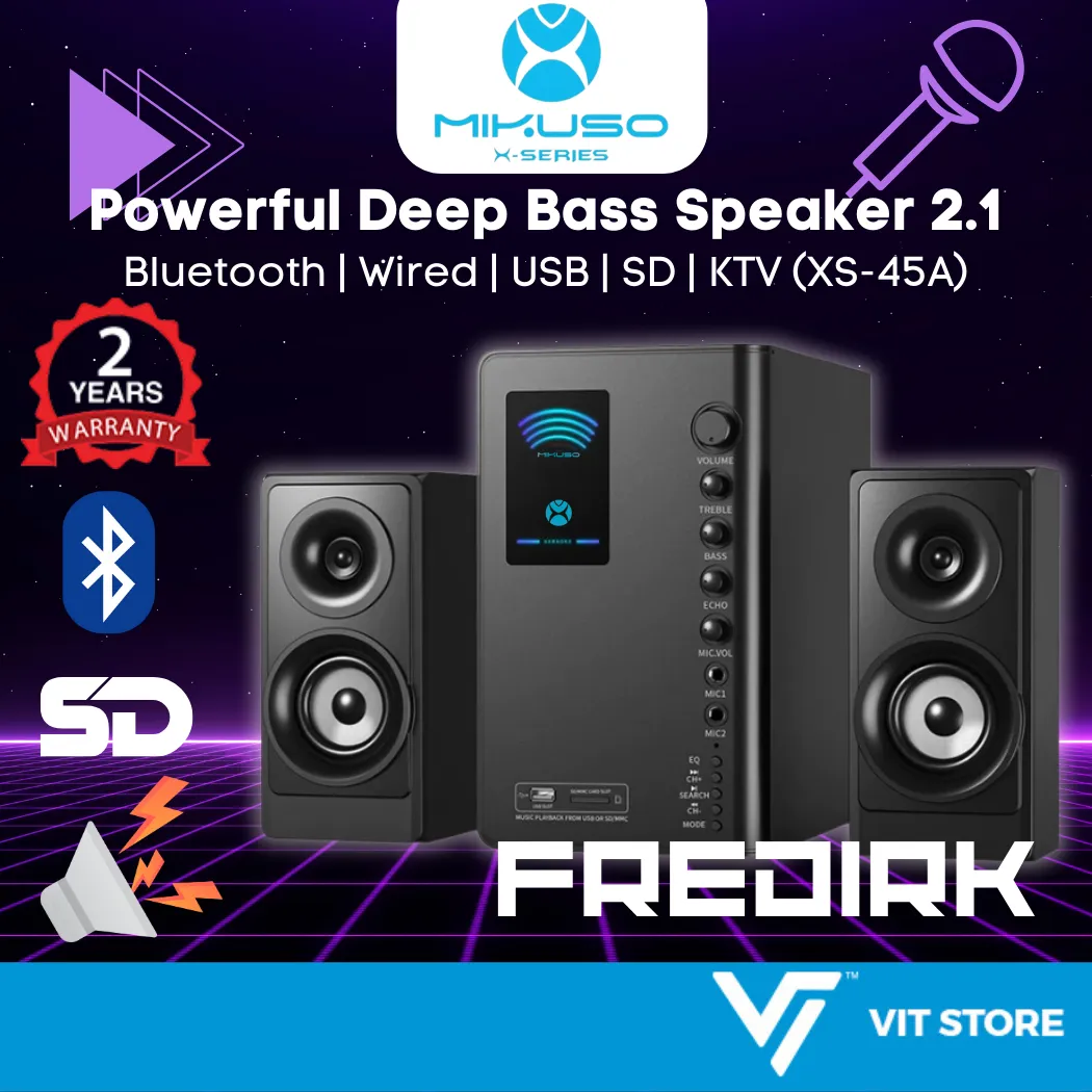 MIKUSO FREDIRK 5 Speaker 2.1 Bluetooth Subwoofer Strong Bass SD USB Spiker Karaoke image 3
