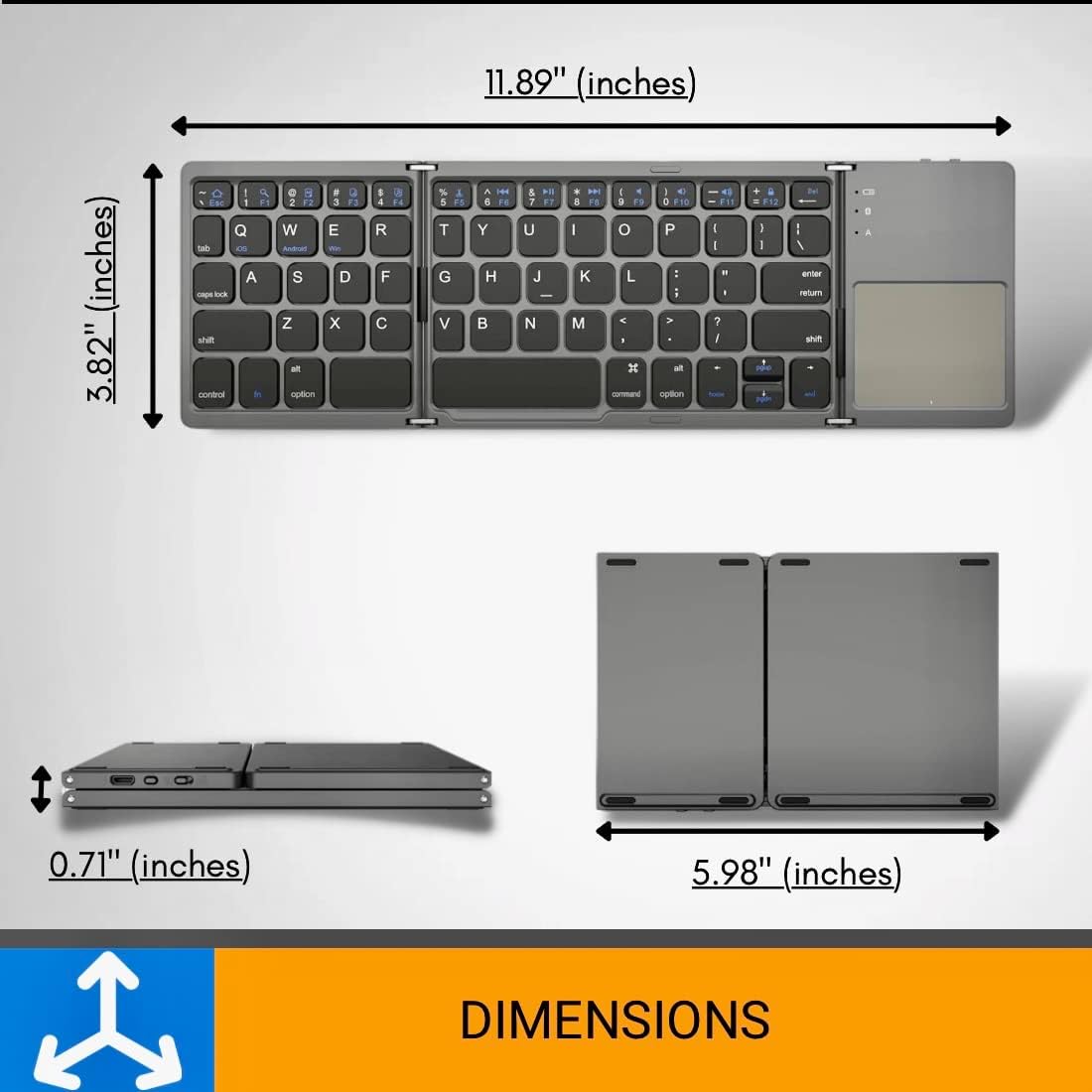 Portable Wireless Bluetooth Folding Keyboard, Ultra Slim Pocket Size image 4