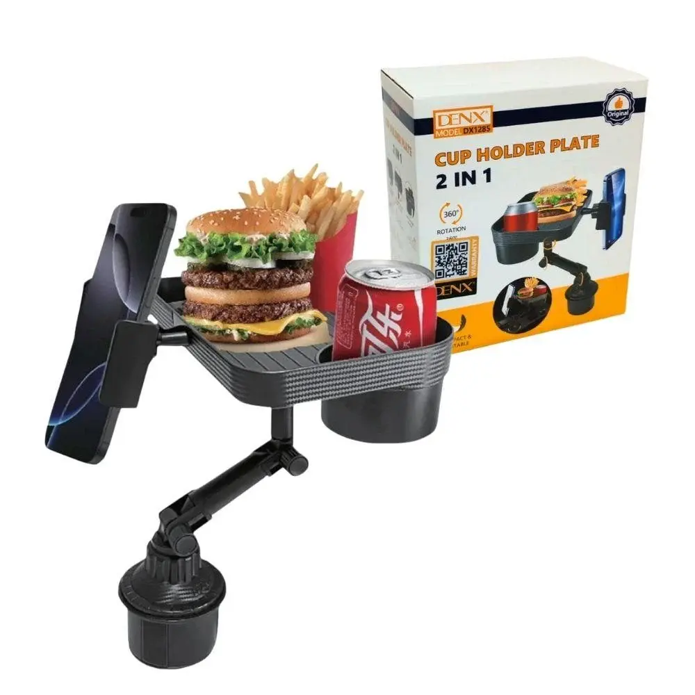 DENX 2 IN 1 CUP HOLDER PLATE DX1285 Cup Holder, Food Tray + Car Phone Holder image 1