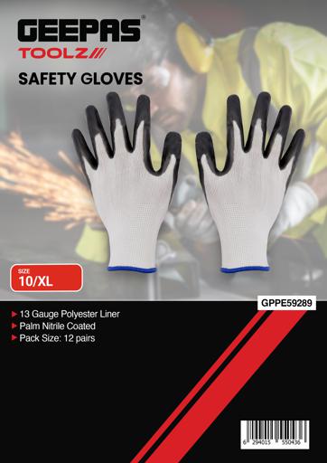 Geepas Safety Gloves Size: 10 XL -Gray image 2
