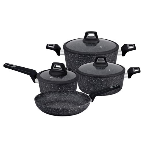 Royalford Chef Art RF9557 Aluminum Cookware Set, 7 Pieces, Black image 5