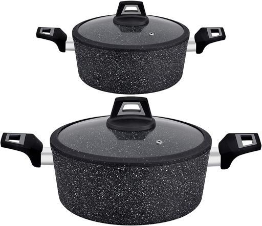Royalford Chef Art RF9557 Aluminum Cookware Set, 7 Pieces, Black image 7