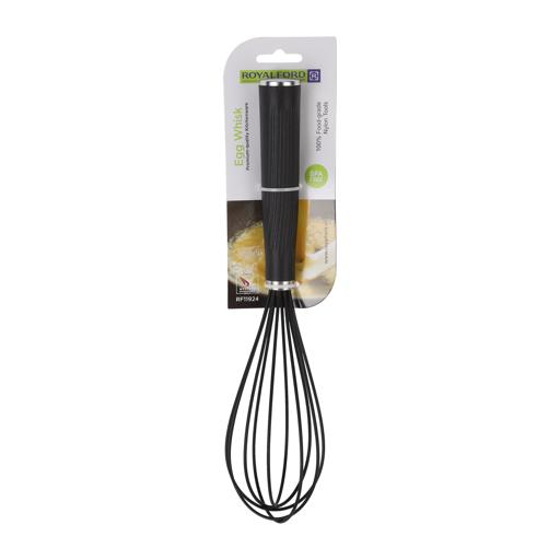 Royalford Nylon Egg Whisk With A Comfortable Handle And Ergonomic Grip  - Black 30cm RF11924 color option