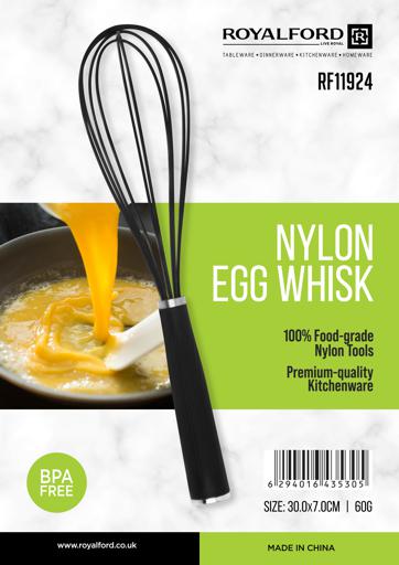 Royalford Nylon Egg Whisk With A Comfortable Handle And Ergonomic Grip  - Black 30cm RF11924 image 4