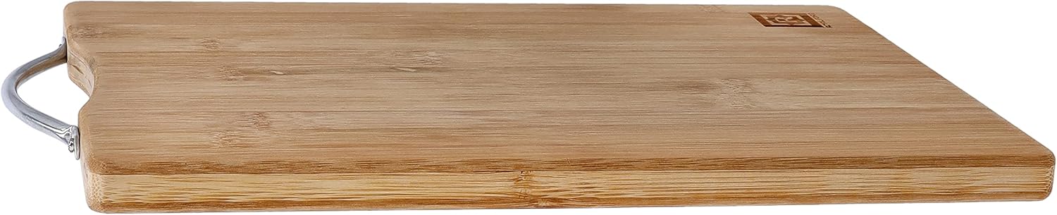 Royalford Organic Bamboo Cutting Board, Rf10238 Strong Metal Handle Durable image 2