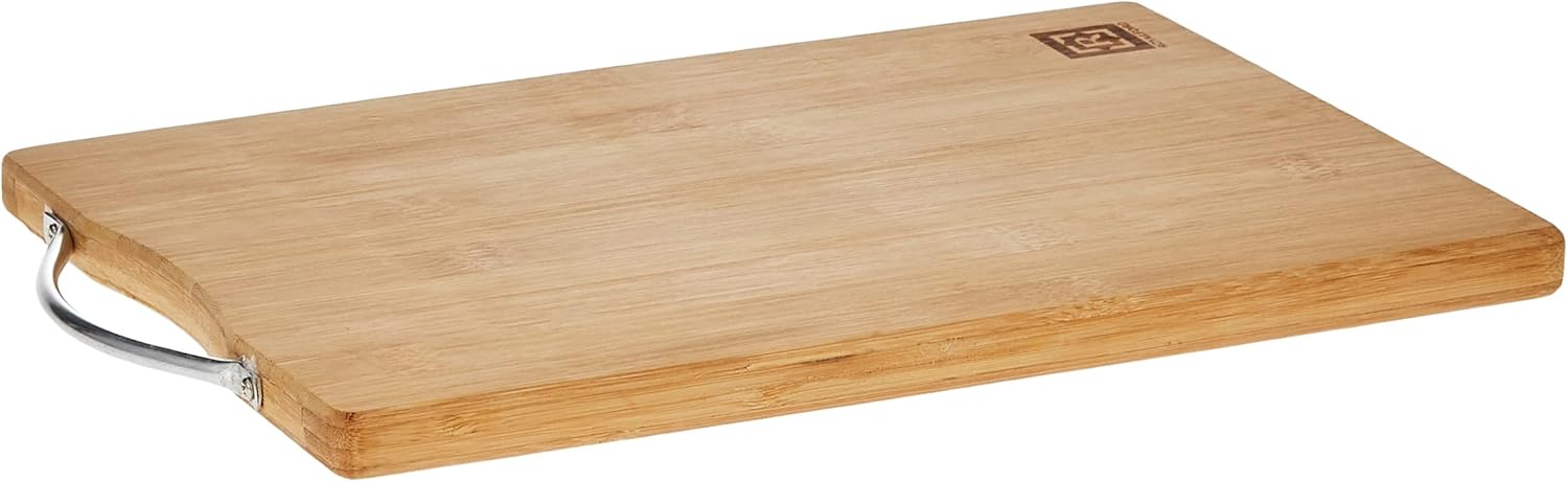 Royalford Organic Bamboo Cutting Board, Rf10238 Strong Metal Handle Durable color option