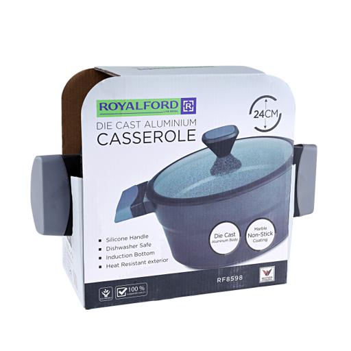 Royalford 24cm Cast Aluminum Casserole, Grey, Model RF8598 image 5