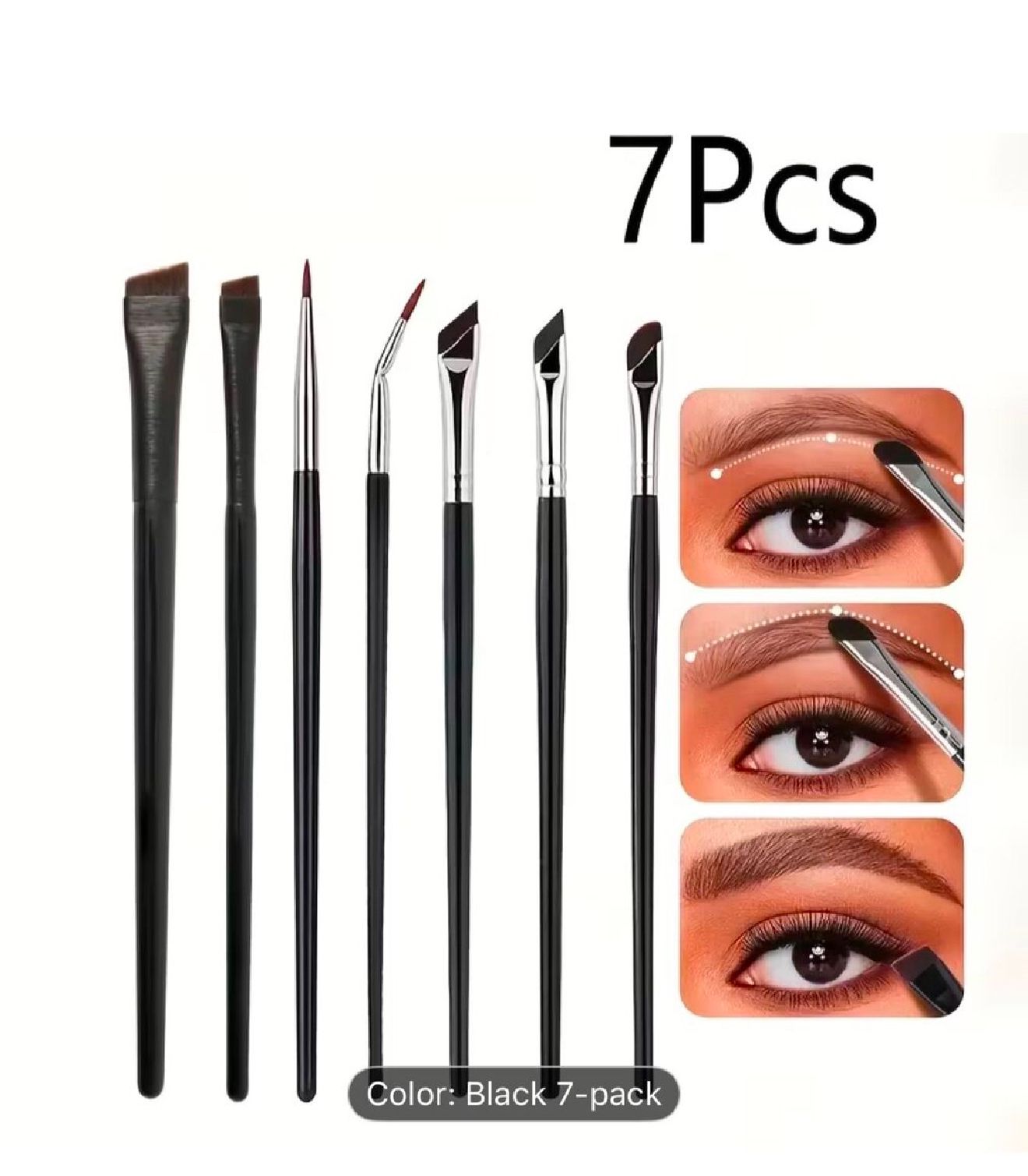 7-piece precision eye makeup brush set color option