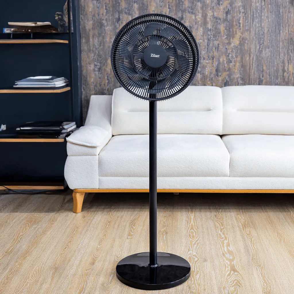 Zilan Stand Fan – 16-Inch Pedestal Fan – 3 Speed Settings – Adjustable Height – Powerful Airflow – Black image 3