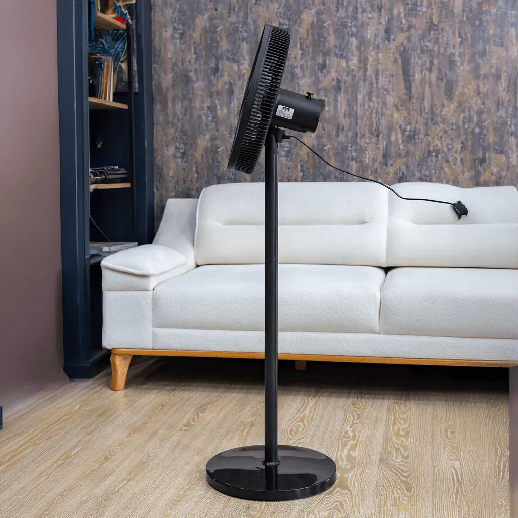 Zilan Stand Fan – 16-Inch Pedestal Fan – 3 Speed Settings – Adjustable Height – Powerful Airflow – Black image 1