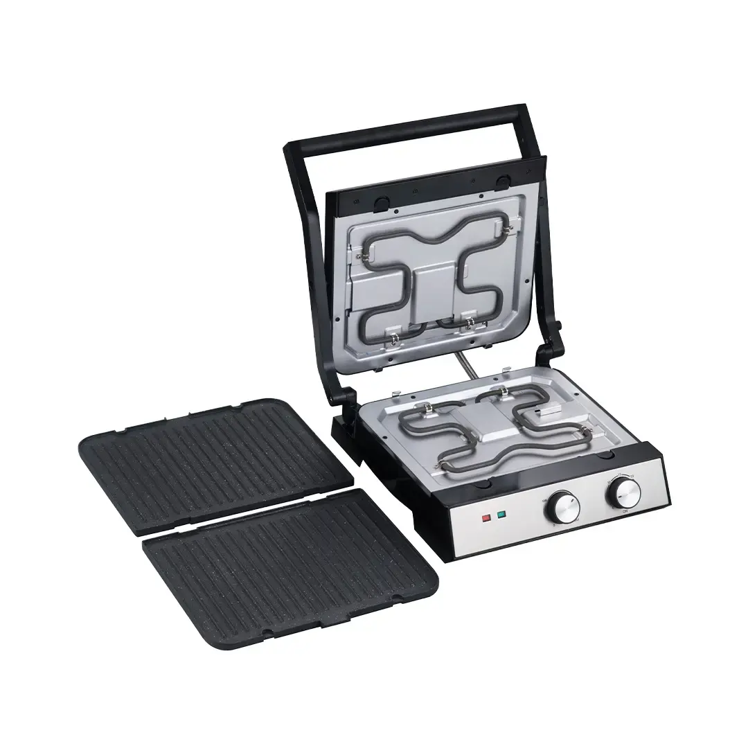 Zilan Grill & Sandwich Maker – Electric Contact Grill – Non-Stick Plates,  Compact Design – Plastic & Stainless Steel – Black/Silver image 2