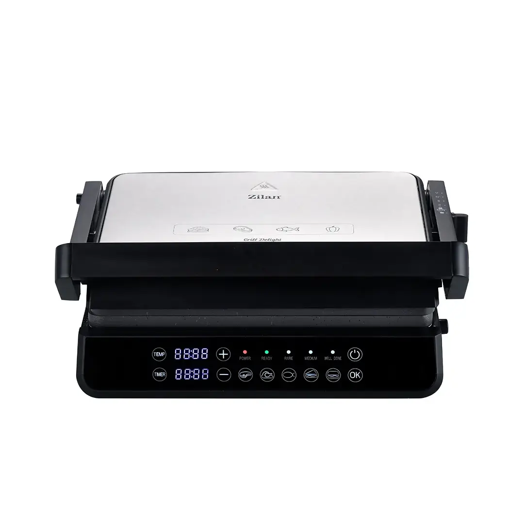 Zilan Digital Grill & Sandwich Maker – Electric Contact Grill with LED Display – Stainless Steel & Plastic – Black/Silver image 5