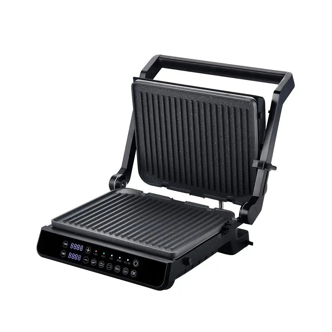 Zilan Digital Grill & Sandwich Maker – Electric Contact Grill with LED Display – Stainless Steel & Plastic – Black/Silver image 3