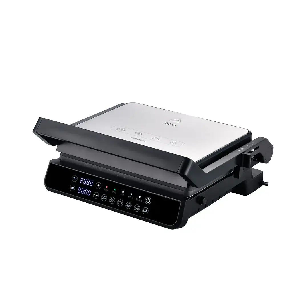 Zilan Digital Grill & Sandwich Maker – Electric Contact Grill with LED Display – Stainless Steel & Plastic – Black/Silver image 4