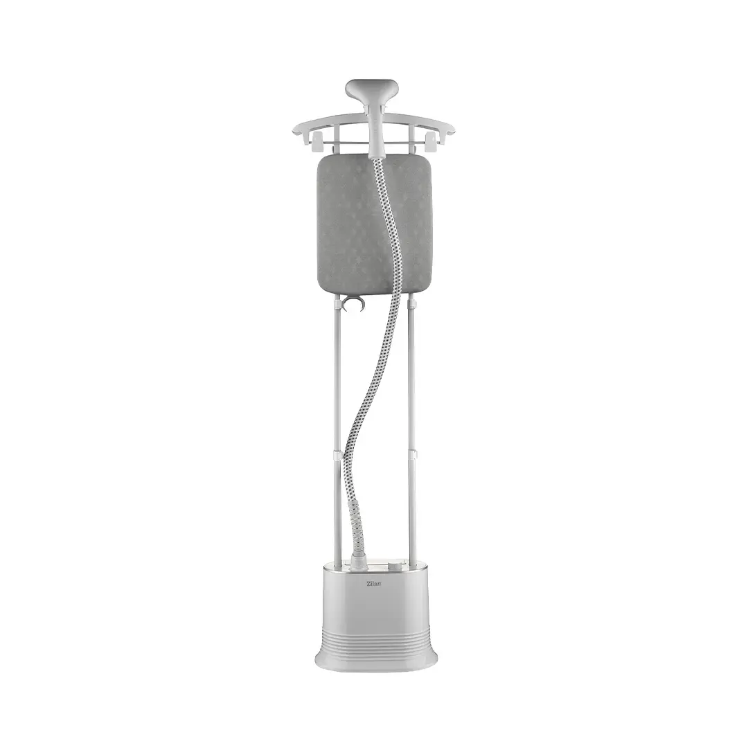 Zilan Stand Fabric & Garment Steamer – Upright Clothes Steamer with Adjustable Double Pole & Hanger  – White color option