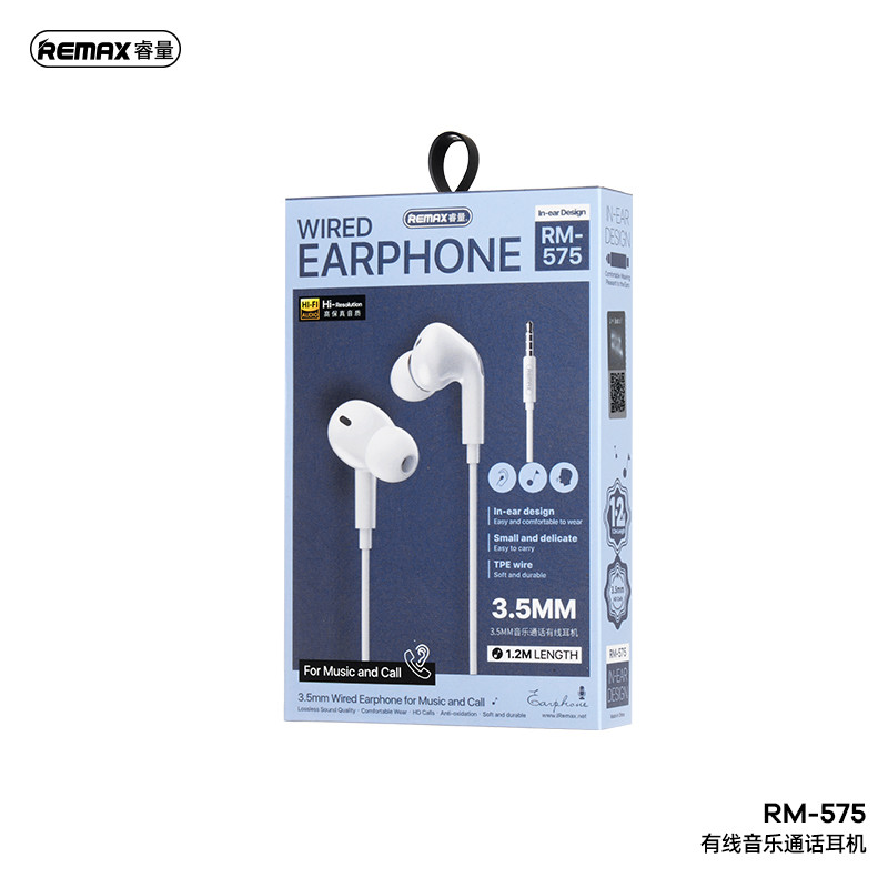 Remax RM-575 3.5mm Earphones (1.2m) color option